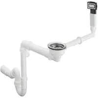 Hansgrohe D16-10 Manuelle Ab- und Überlaufgarnitur für Einzelbecken Granit Chrom