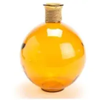 Amadeus Vase Artemis Rafia 25cm ockerfarben - Orange Rund Glas 20x20 cm