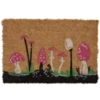 Homescapes KOKOS-FUSSMATTE 40/60 cm mit Pilz-Motiv