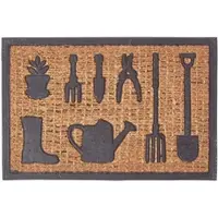 Homescapes FUSSMATTE Garden Tools, Kokos & Gummi 40/60 cm