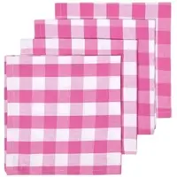 Homescapes STOFFSERVIETTEN Vichy-Karo pink, 4er-Set 45/45 cm