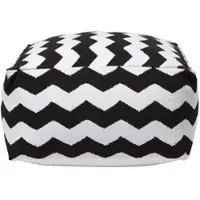 Homescapes SITZPOUF schwarz-weiß mit Zickzack-Muster 60/60/30 cm