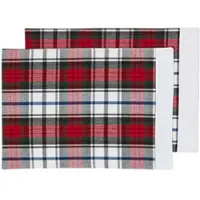 Homescapes TISCHSET Macduff rot kariert, 2er-Set 30/45 cm, 100% Baumwolle