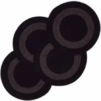Homescapes TISCHSET rund im 4er-Set 40 cm, schwarz-grau aus Baumwolle