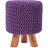 Homescapes STRICK-HOCKER weinrot, Dreibein 32/32/42 cm