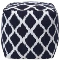 Homescapes SITZWÜRFEL Ikat-Muster blau-weiß, 40/40/40 cm