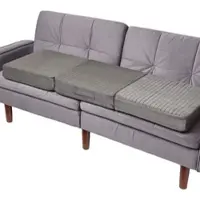 Homescapes SOFA-AUFLAGE grau 100/50/10 cm – Velours-Sitzkissen orthopädisch