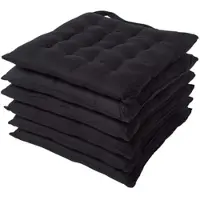 Homescapes STUHLKISSEN 6er-Set schwarz 40/40/6,5 cm