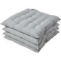 Homescapes STUHLKISSEN 4er-Set grau 40/40/6,5 cm