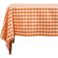 Homescapes TISCHDECKE Vichy-Karo orange kariert, 137/137 cm