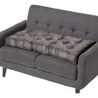 Homescapes SITZAUFLAGE grau 100/48/10 cm – Sofa-Sitzkissen, Velours