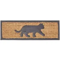 Homescapes FUSSMATTE Katze, Kokos & Gummi 25/75 cm