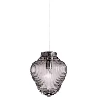 Zafferano Die Pendelleuchte Clyde aus rauchfarbenem mundgeblasenem Glas mit grauem Metallgestell ist höhenverstellbar, handgefertigt und hochwertig edel.