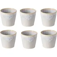 Costa Nova Grespresso handgefertigte Espressotassen – 6er-Set – Grau – Portugiesisches Steingut – 90 ml – Höhe 6 cm