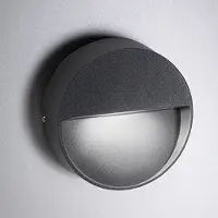 Zafferano Moderne LED-Wandleuchte für Innen und Außen, Gehäuse aus dunkelgrauem Aluminium-Druckguss, 4,5W, Schutzart IP54, kompaktes Design, 10 cm groß