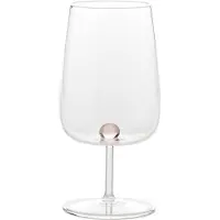Zafferano Bilia handgefertigte Weingläser aus Borosilikatglas, 6er-Set, rosa, mit dekorativer Kugel am Boden, elegantes und robustes Design