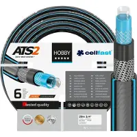 Cellfast HOBBY ATS2 6-lagiger Gartenschlauch Doppelgeflecht mit Kreuz- und Trikotgewebe UV-Strahlen- und Algenablagerungbeständig3/4" 20 m