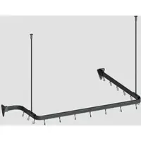 Euroshowers Duschvorhangstange Flexibel Formbar 300 cm Schwarz