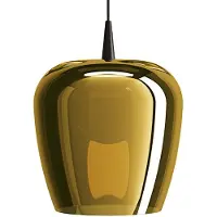 Zafferano Bilia 230V Nude Pendelleuchte, LED 8W 3000K, Diffusor aus mundgeblasenem Borosilikatglas, Farbe Schwarz und Antikgold, Durchmesser 27 cm