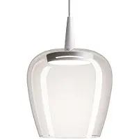 Zafferano Bilia 18 LBA1 LED-Pendelleuchte-Pendel Weiß-Glas klar-mit LED (2700K)