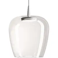 Zafferano Bilia 27 LBA2 LED-Pendelleuchte-Pendel Weiß-Glas klar-mit LED (2700K)