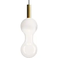 Zafferano Sfer'Otto Pendelleuchte mit mundgeblasenem Borosilikatglasdiffusor, sandgestrahlter Gold- und transparenter Oberfläche, 8 W 3000 K IP40 LED