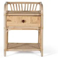 GINER Y COLOMER Nukar Nachttisch aus Naturrattan, 65 cm x 50 cm x 40 cm