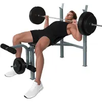 HOMCOM Multifunktion Hantelbank Schrägbank Kraftstation Fitnessstation Stahl