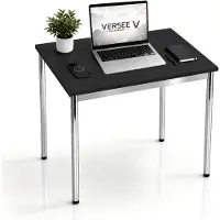 Versee Schreibtisch / Konferenztisch VST1 100x100 cm Schwarz – höhenverstellbar, stabil