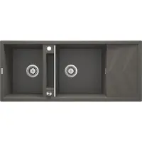Deante 2-bowl magnetic granite sink with drainer