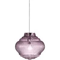 Zafferano Bonnie Amethyst Pendelleuchte aus mundgeblasenem Glas mit Rigadin-Verarbeitung und grauem Metallgestell, Durchmesser 27,5 cm, handgefertigtes Design