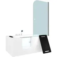 AcquaVapore Seniorendusche und Sitzwanne Kombination Wanne mit Tür S15D-TH-L 160x85x215cm OHNE 2K Scheiben Versiegelung