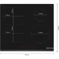 Bosch Serie 6 PIX631HC1E, Schwarz, Integriert, 60 cm, Zonen-Induktionskochfeld, Glaskeramik, 4 Zone(n)