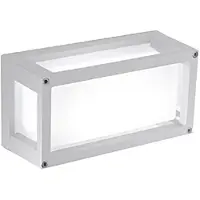 Zafferano Wand- und Deckenleuchte für Innen und Außen, 12,2x25x9,5 cm, mattweißes Aluminium-Druckguss, Schutzart IP54, E27-Fassung, max. 42 W, hochwertig.