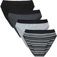 Erwin Müller Baumwolle, Single-Jersey Slip 4er-Pack in schwarz | Gr.: 9