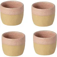 Costa Nova Arenito Espressotassen – Rosa – 4er-Set – Handgefertigt in Portugal – Espressotassen aus Steingut