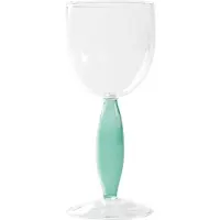 Zafferano Dorici 4er-Set Weißweingläser aus mundgeblasenem Borosilikatglas, klar und seegrün, elegantes und raffiniertes Design