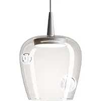Zafferano Bilia LED-Pendelleuchte, 8W, 3000K, Borosilikatglas und Aluminium, elegantes Design für den Innenbereich, transparente Oberfläche, 18 LEDs
