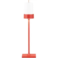 Zafferano Perpetua H-Tall wiederaufladbare LED-Tischleuchte mit Rahmen aus Aluminiumdruckguss, roter Lackierung, professionelles kabelloses Design