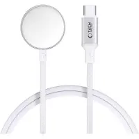 Tech-Protect MC02 ULTRABOOST Magnetisches Ladegerät mit USB-C-Kabel (100 cm) für Apple Watch, Weiß