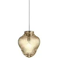 Zafferano Clyde Pendelleuchte aus bernsteinfarbenem, mundgeblasenem Glas mit Rigadin-Verarbeitung und grauem Metallgestell, Durchmesser 23 cm, Höhe 315 cm