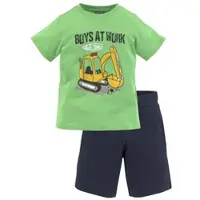 Kidsworld Shirt & Shorts in grün/marine | Gr.: 92/98