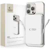 Tech-Protect PB31, 10000 mAh, Power Delivery 3.0, Kabelloses Aufladen, 15 W, Weiß