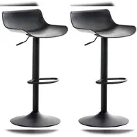 Décoshop26 - Set mit 2 modernen drehbaren Barhockern aus schwarzem Kunststoff 10_0000317