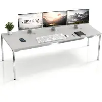 Versee Schreibtisch / Konferenztisch VST1 200x90 cm Lichtgrau – höhenverstellbar, stabil