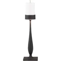 Zafferano Perpetua Kabellose Barock-Tischleuchte aus Aluminiumdruckguss, Schwarz, LED-Modul, austauschbare Batterie, integrierter Touch-Dimmer, Design.