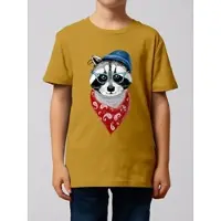Wat? Apparel T-Shirt Waschbär in Ocker | Gr.: 110/116