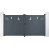 Casanoov Verstellbares Drehtor Breite Halti 300x160cm Grau Aluminium