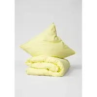Mela London Perkal Bettwäsche Set Style BHANU in soft lemon | Gr.: 240x220 (2x 80x80 cm)
