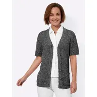 Witt Weiden Strickjacke in schwarz-hellgrau-meliert | Gr.: 38